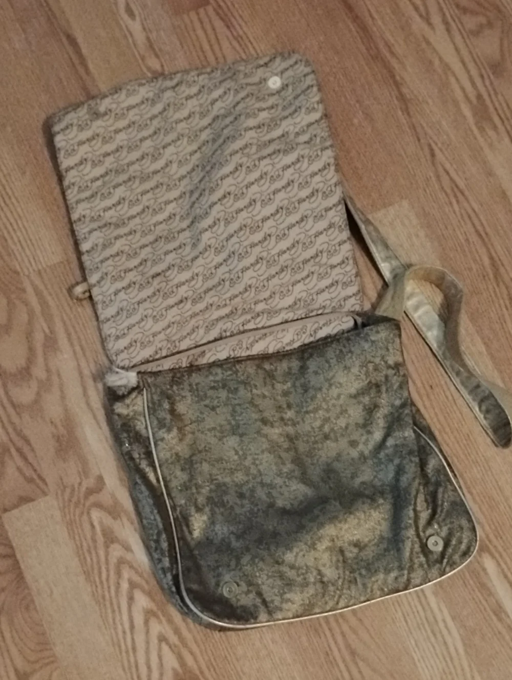 Vintage Ed Hardy Gold Studded Messenger Bag NEEDS REPAIR